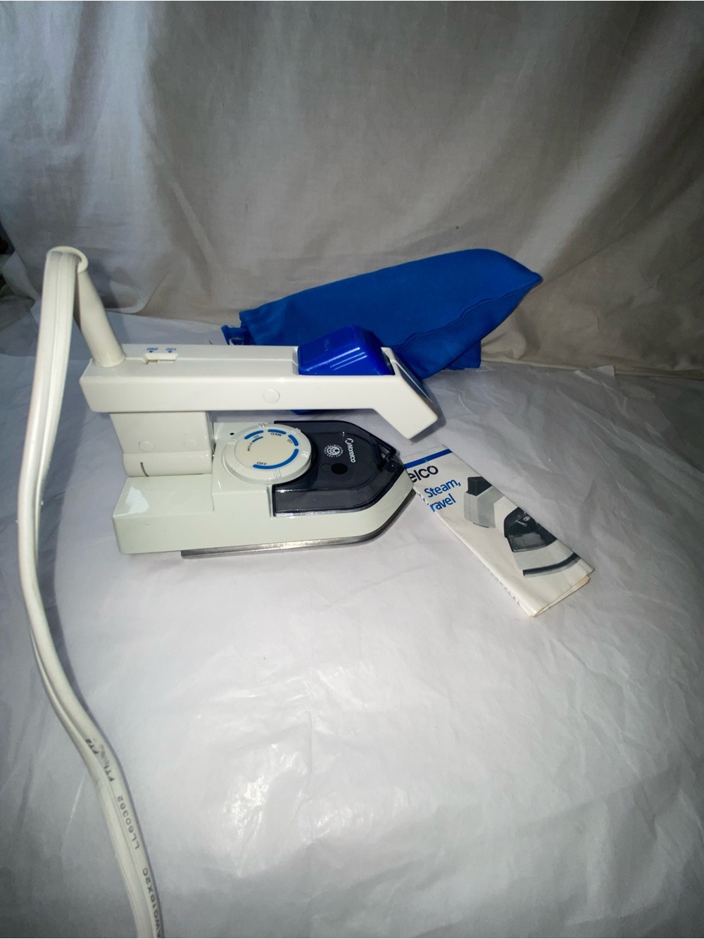Steam Travel Iron with Blue Heat-Resistant Cover
